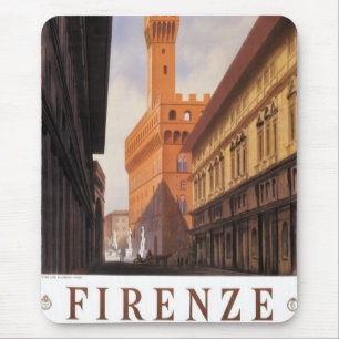 Vintage Travel, Firenze, Florence, Palazzo Vecchio Mousepad