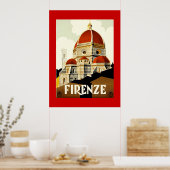 Vintage Travel Firenze Italien Print Poster (Küche)