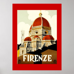 Vintage Travel Firenze Italien Print Poster