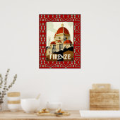 Vintage Travel Firenze Italien Print Poster (Küche)