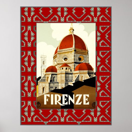 Vintage Travel Firenze Italien Print Poster (Vorne)
