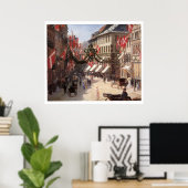 Vintage Travel Flag Day in Kopenhagen Dänemark Poster (Heimbüro)