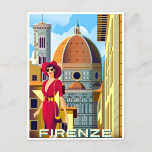 Vintage Travel Florenz Florenz Florenz Italien Kir Postkarte