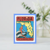 Vintage Travel Florida FL Staat Label Postkarte (Stehend Vorderseite)