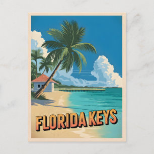 Vintage Travel Florida Keys Beach Landschaftlich Postkarte