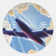 Vintage Travel, Flugzeug in Wolken in Sky
