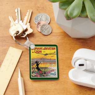 Vintage Travel, Flugzeug‑Show, Lyon, Frankreich Schlüsselanhänger