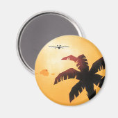 Vintage Travel, Flugzeug über Hawaii Magnet (Vorderseite/Rückseite)