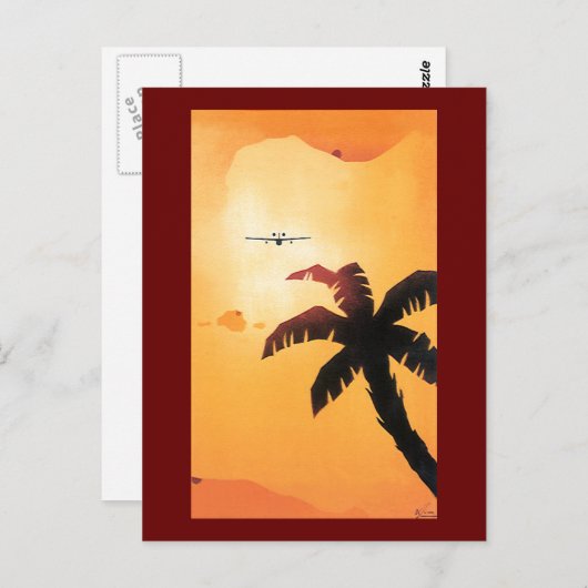 Vintage Travel, Flugzeug über Hawaii Postkarte (Vorne/Hinten)