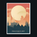Vintage Travel Frankfurt Skyline Deutschland Vinta Postkarte<br><div class="desc">Vintag,  Retro,  Reisen,  modern,  Aquarell,  Classic,  Frankfurt,  Deutschland,  Souvenir, </div>