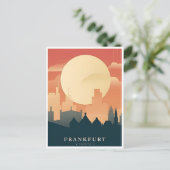 Vintage Travel Frankfurt Skyline Deutschland Vinta Postkarte (Stehend Vorderseite)