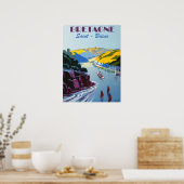 Vintage Travel Frankreich - Bretagne - Saint Brieu Poster (Küche)