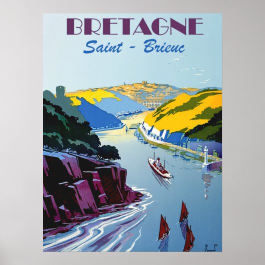 Vintage Travel Frankreich - Bretagne - Saint Brieu Poster (Vorne)