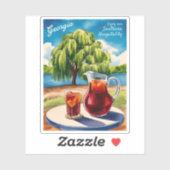 Vintage Travel Georgia South Retro Landschaftlich Aufkleber (Blatt)