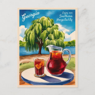 Vintage Travel Georgia South Retro Landschaftlich Postkarte