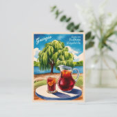 Vintage Travel Georgia South Retro Landschaftlich Postkarte (Stehend Vorderseite)