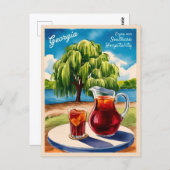 Vintage Travel Georgia South Retro Landschaftlich Postkarte (Vorne/Hinten)