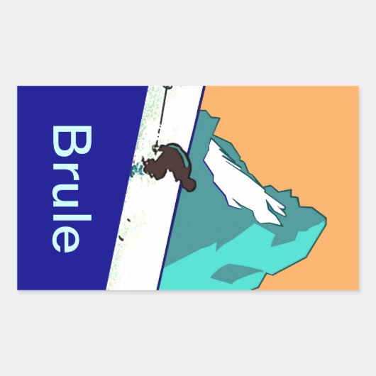 Vintage Travel Gepäck Sticker Bregel Mönche Skifah (Vorderseite)