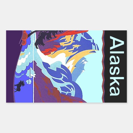 Vintage Travel Gepäck Stickers Alaska Scrapbook (Vorderseite)