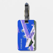 Vintage Travel Gepäck Tag Blue Gepäckanhänger (Rückseite vertikal)