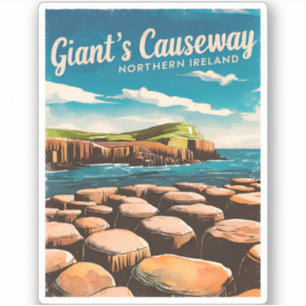 Vintage Travel Giant's Causeway Nordirland Aufkleber