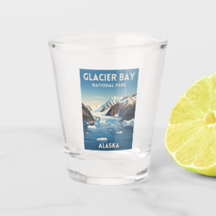 Vintage Travel Glacier Bay Nationalpark Alaska Schnapsglas