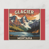Vintage Travel Glacier Nationalpark Montana Postkarte (Vorderseite)