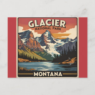 Vintage Travel Glacier Nationalpark Montana Postkarte