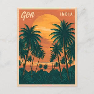 Vintage Travel Goa India Seaside Retro Landschaftl Postkarte