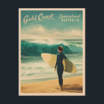 Vintage Travel Gold Coast Australia Retro Landscha Postkarte<br><div class="desc">Tauchen Sie ein in die sonnengetränkte Küste und die lebendige Energie der Goldküste Australiens mit dieser bezaubernden Retro-Reise-inspiriert Postkarte. Inmitten nostalgischer Farben und Vintagen Charmes vereint dieses Design die atemberaubenden Strände der Goldküste und die lebendige Surfkultur in einer Retro-Ästhetik,  die an klassische Reiseplakate aus früheren Zeiten erinnert.</div>