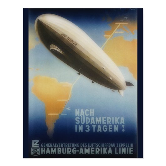 Vintage travel - Graf Zeppelin Poster (Vorderseite)