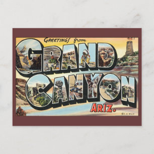 Vintage Travel, Grand Canyon, Adressänderung Ankündigungspostkarte