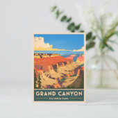 Vintage Travel Grand Canyon Nationalpark Retro Postkarte (Stehend Vorderseite)