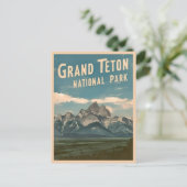 Vintage Travel Grand Teton Nationalpark California Postkarte (Stehend Vorderseite)