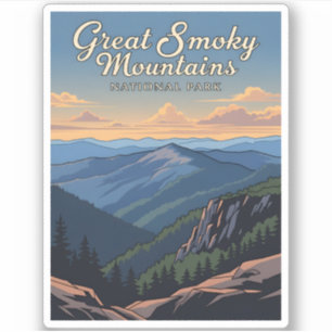 Vintage Travel Great Smoky Mountains Nationalpark Aufkleber