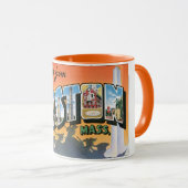 Vintage Travel Greetings from Boston Massachusetts Tasse (VorderseiteRechts)