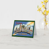 Vintage Travel, Greetings from Chicago Illinois Karte (Gelbe Blume)