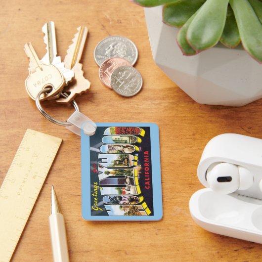 Vintage Travel Greetings from Hollywood California Schlüsselanhänger (Schreibtisch)
