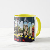 Vintage Travel Greetings from Hollywood California Tasse (VorderseiteRechts)