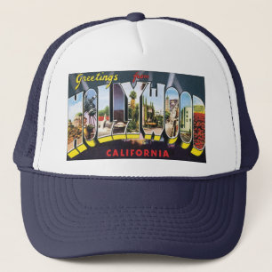 Vintage Travel Greetings from Hollywood California Truckerkappe