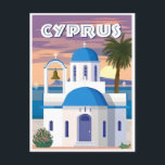 Vintage Travel Griechenland Santorini Athen Zypern Postkarte<br><div class="desc">Vintag,  Retro,  Reisen,  modern,  Aquarell,  klassisch,  Santorin,  Athen,  Kreta,  Griechenland Postkarten, </div>