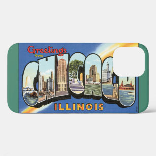 Vintage Travel, Gruß aus Chicago Illinois iPhone 12 Hülle