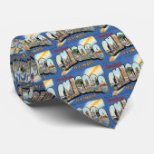 Vintage Travel, Gruß aus Chicago Illinois Krawatte (Gerollt)