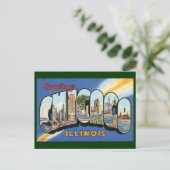 Vintage Travel, Gruß aus Chicago Illinois Postkarte (Stehend Vorderseite)