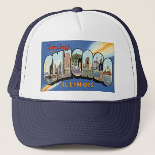 Vintage Travel, Gruß aus Chicago Illinois Truckerkappe
