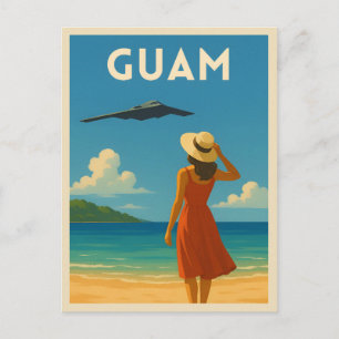 Vintage Travel Guam Island Beach Retro Seaside Postkarte
