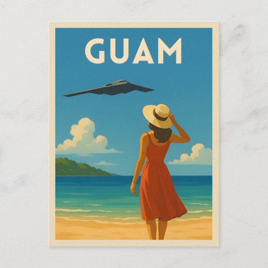 Vintage Travel Guam Island Beach Retro Seaside Postkarte (Vorderseite)