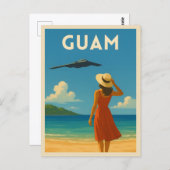 Vintage Travel Guam Island Beach Retro Seaside Postkarte (Vorne/Hinten)