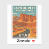 Vintage Travel Hauptstadt Reef Nationalpark Utah Aufkleber (Blatt)