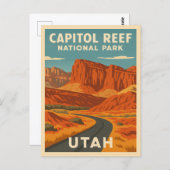 Vintage Travel Hauptstadt Reef Nationalpark Utah Postkarte (Vorne/Hinten)